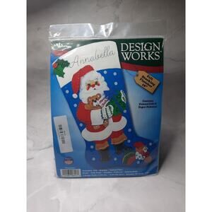 Design Works Embellished Felt Stocking Kit Toymaker 6813 18 inches